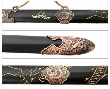 Tai Chi Schwert Übungsschwert mit Holzscheide schwarz